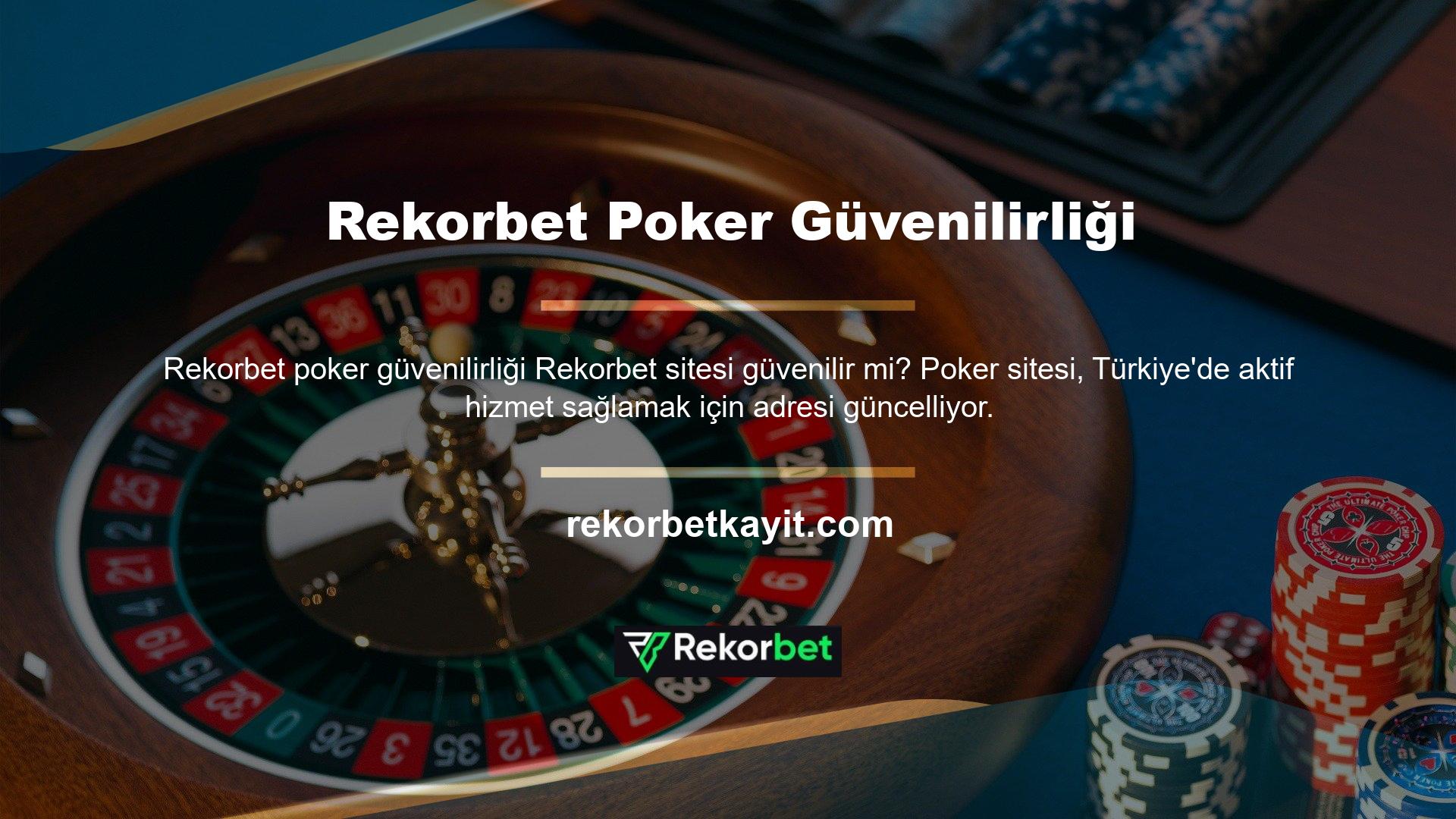 BTK Ban'dan sonra yeni bir adres açan Rekorbet Texas Hold’em, Türk Hold'em, Open Poker, Omaha Poker ve Omaha Hi-Lo gibi farklı poker oyunları oynamayı seviyor
